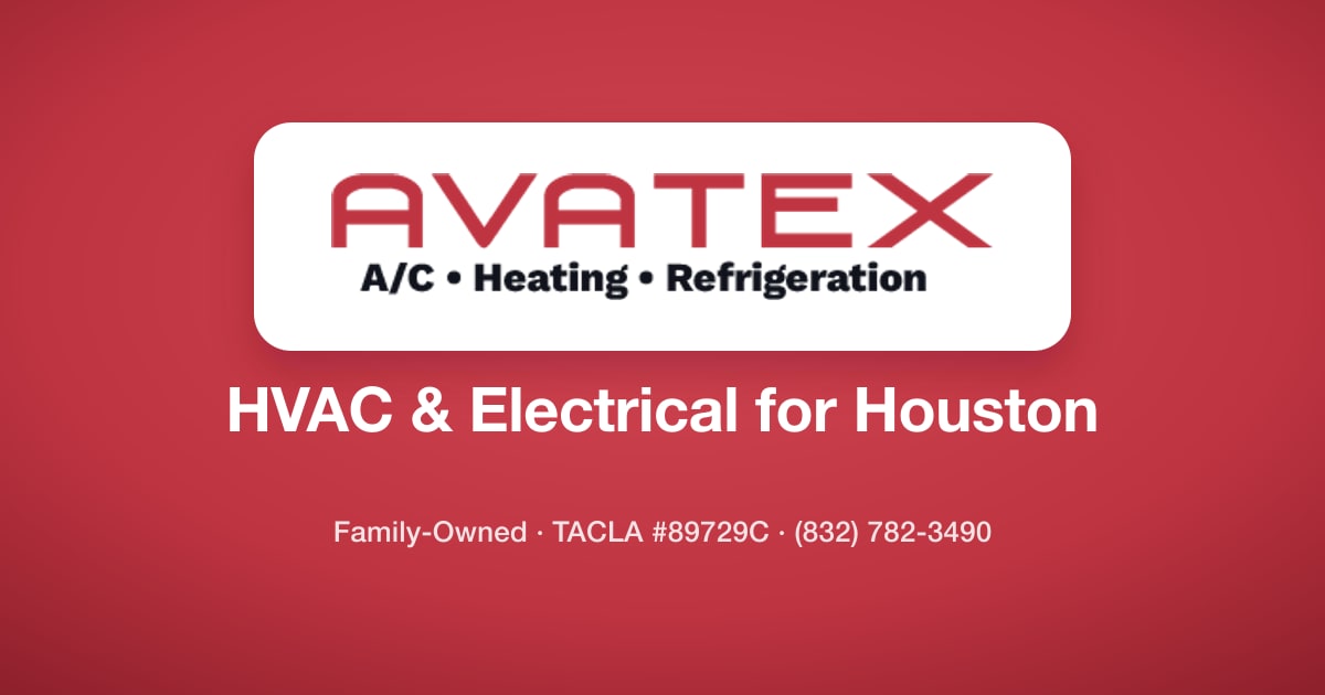 Avatex Service Company branded Houston HVAC and electrical service card